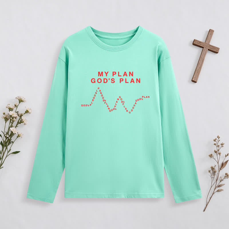 Christianartworkshop My Plan God's Plan Black Graphic Long-Sleeve T-Shirt - image 14