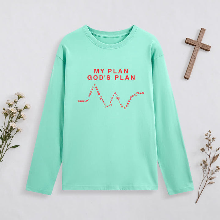 Christianartworkshop My Plan God's Plan Black Graphic Long-Sleeve T-Shirt - image 14