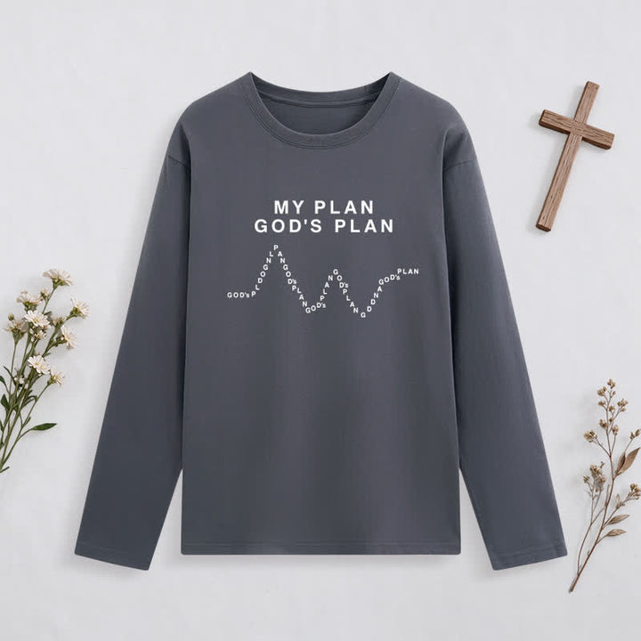 Christianartworkshop My Plan God's Plan Black Graphic Long-Sleeve T-Shirt - image 26
