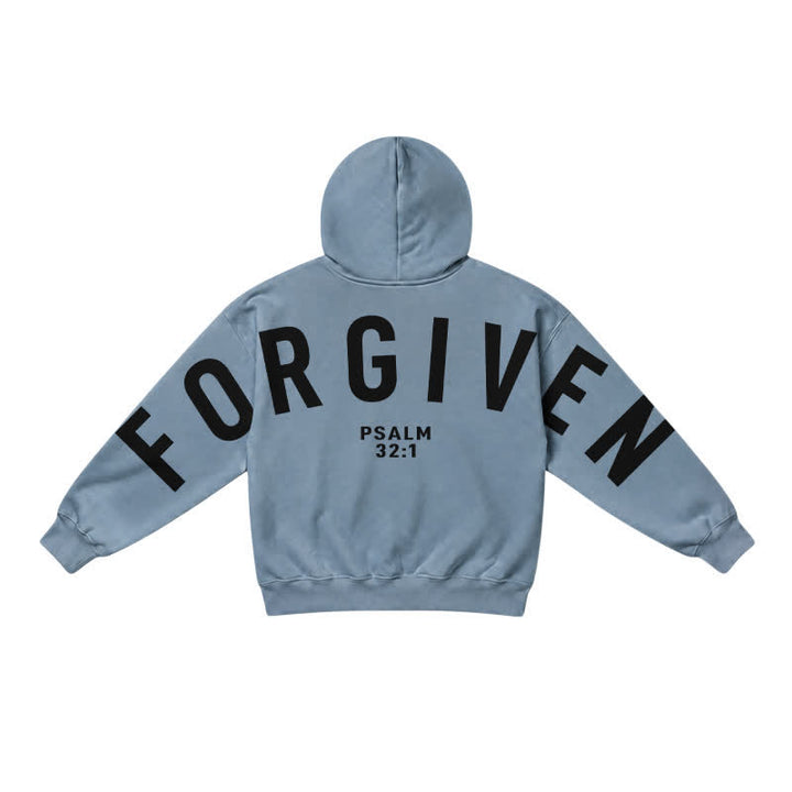 Christianartworkshop Split Sleeve Forgiven Psalm 32:1 Scripture Statement French Terry Hoodie - image 29
