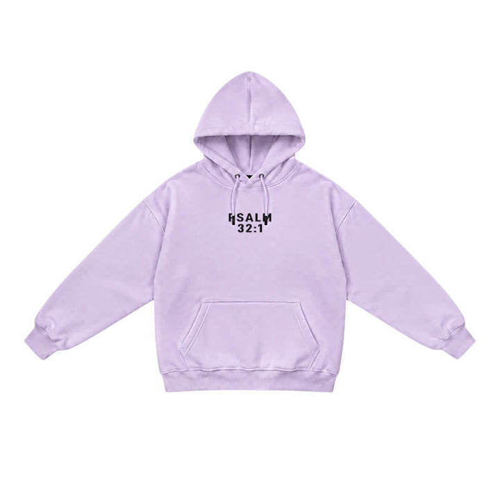Christianartworkshop Split Sleeve Forgiven Psalm 32:1 Scripture Statement French Terry Hoodie - image 24