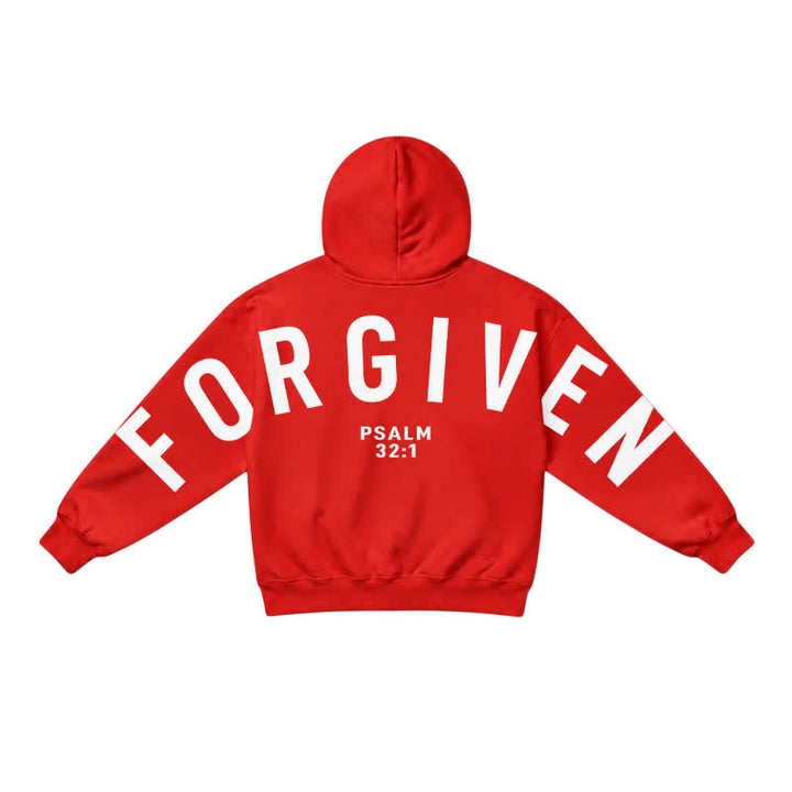 Christianartworkshop Split Sleeve Forgiven Psalm 32:1 Scripture Statement French Terry Hoodie - image 35
