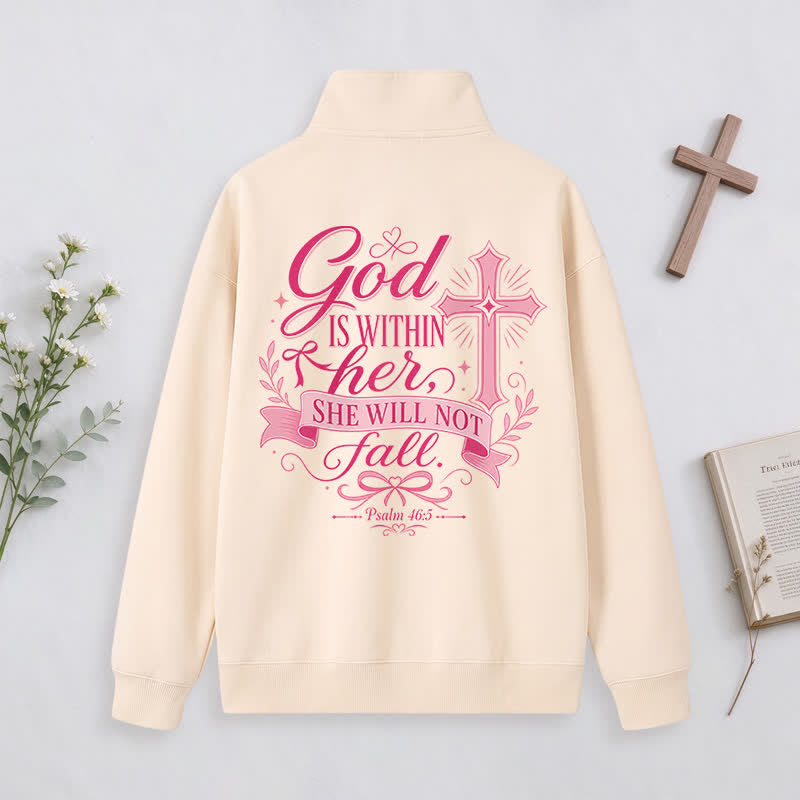 Christianartworkshop Jesus Saves White Stand Collar Half-Zip Pullover - image 13