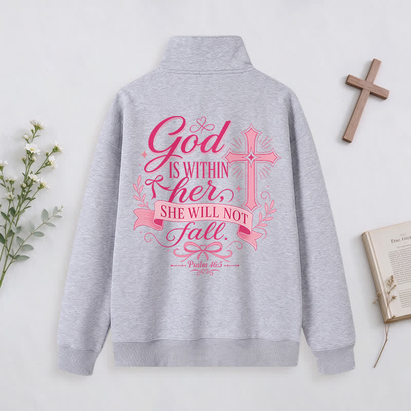 Christianartworkshop Jesus Saves White Stand Collar Half-Zip Pullover - image 30
