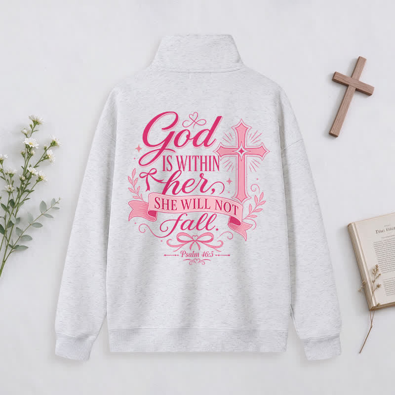 Christianartworkshop Jesus Saves White Stand Collar Half-Zip Pullover - image 21