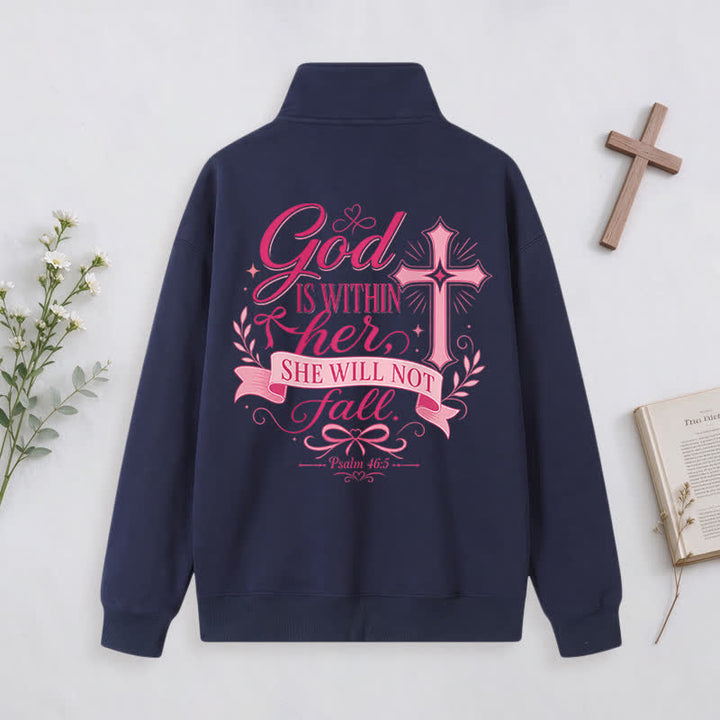 Christianartworkshop Jesus Saves White Stand Collar Half-Zip Pullover - image 27