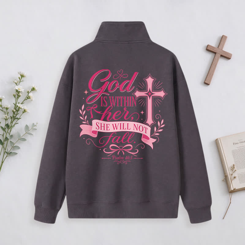 Christianartworkshop Jesus Saves White Stand Collar Half-Zip Pullover - image 24