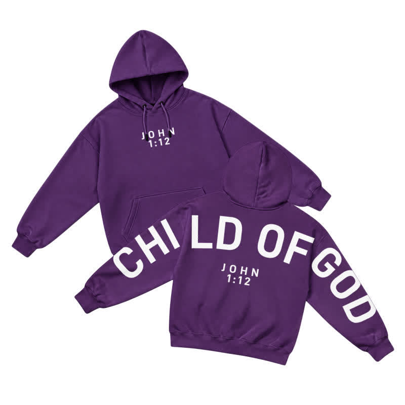 Christianartworkshop Child Of God John 1:12 Statement French Terry Hoodie - Purple - 5XL - image 19