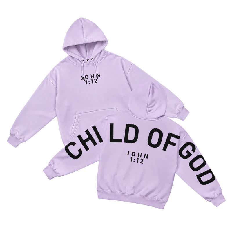 Christianartworkshop Child Of God John 1:12 Statement French Terry Hoodie - Light Purple - 5XL - image 10