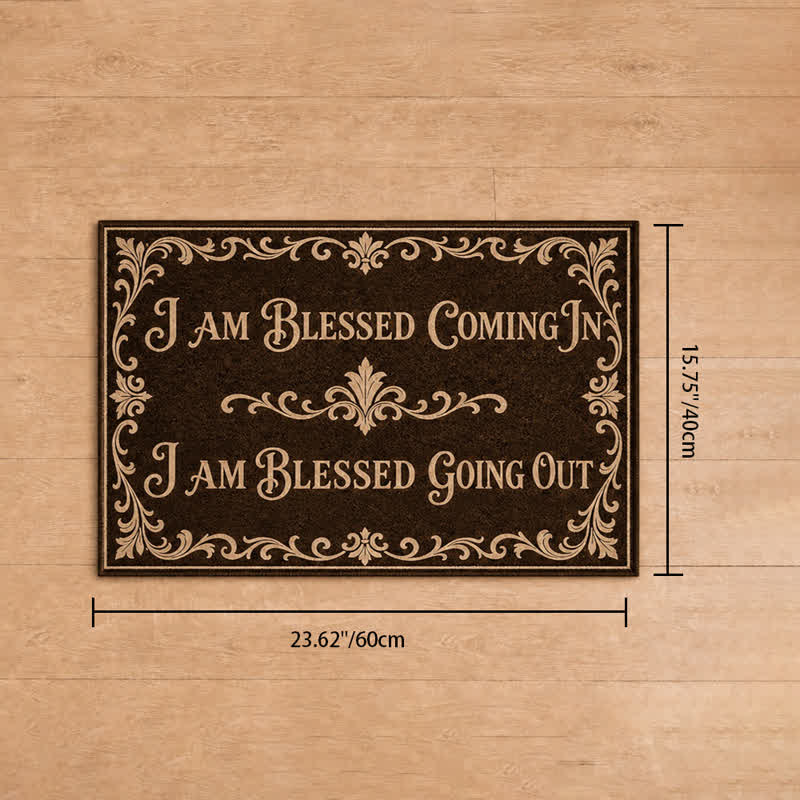 Christianartworkshop Ornate Scroll Border Blessed In & Out Doormat - 15.75''*23.62''/40*60cm - image 10