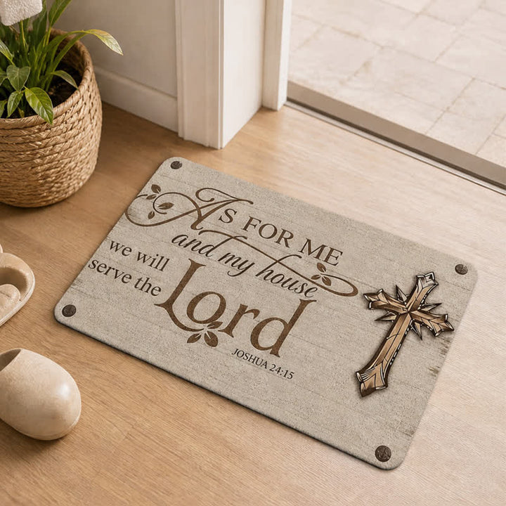 Christianartworkshop Ornate Carved Cross Sacred Verse Doormat - image 4