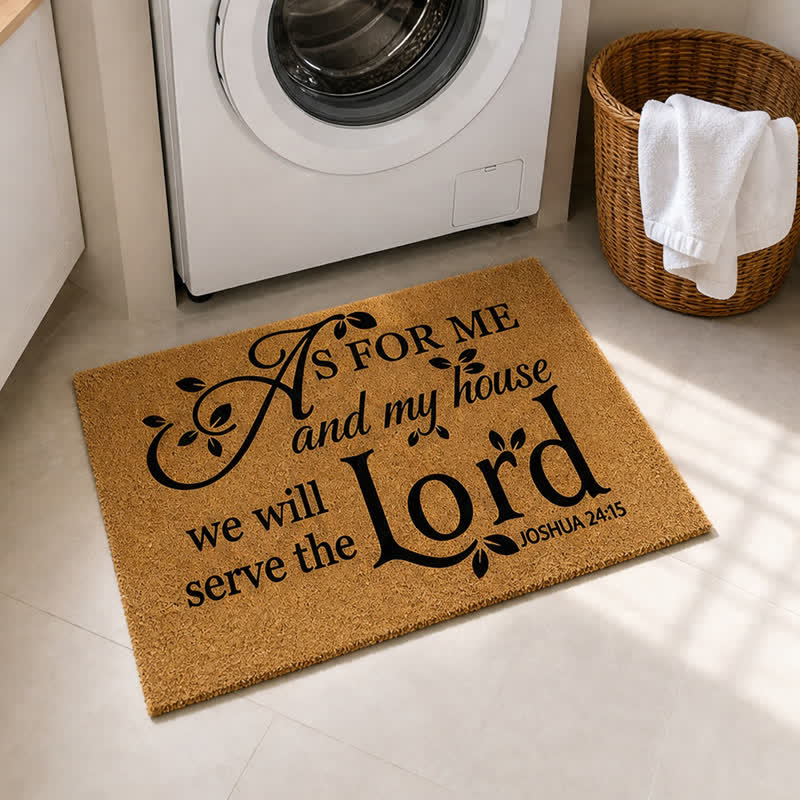 Christianartworkshop Decorative Flourish Joshua Verse Coir Doormat - image 0