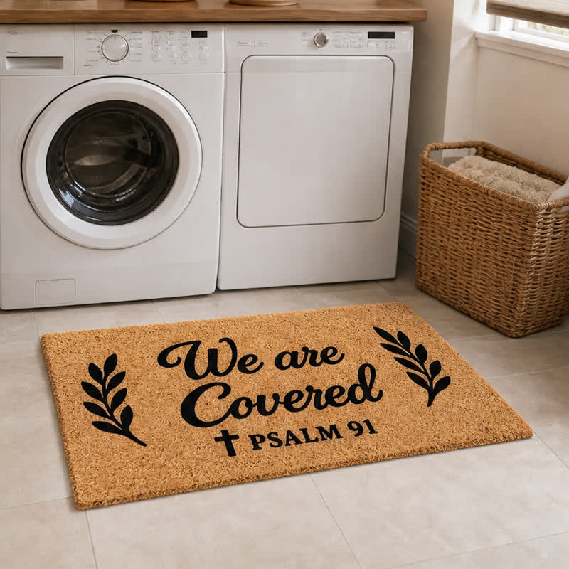 Christianartworkshop Farmhouse We Are Covered Entry Doormat - image 1