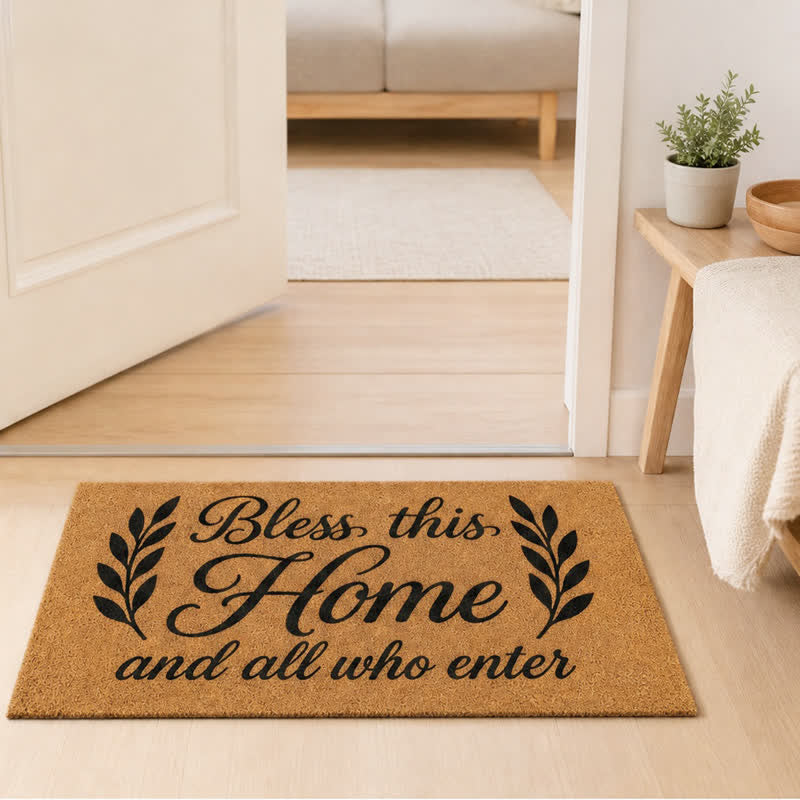 Christianartworkshop Twin Foliage “Bless All Who Enter” Doormat - image 5