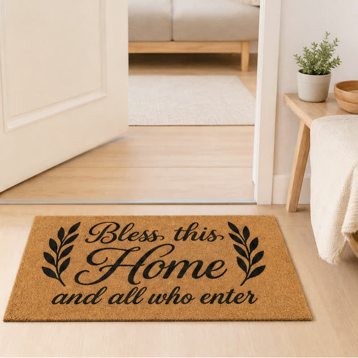 Christianartworkshop Twin Foliage “Bless All Who Enter” Doormat - image 5