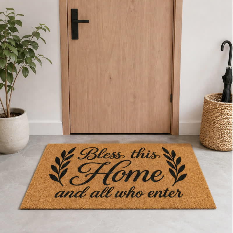 Christianartworkshop Twin Foliage “Bless All Who Enter” Doormat - image 6