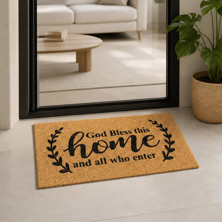 Christianartworkshop Curved Vine “God Bless This Home” Artificial Coir Doormat - image 3