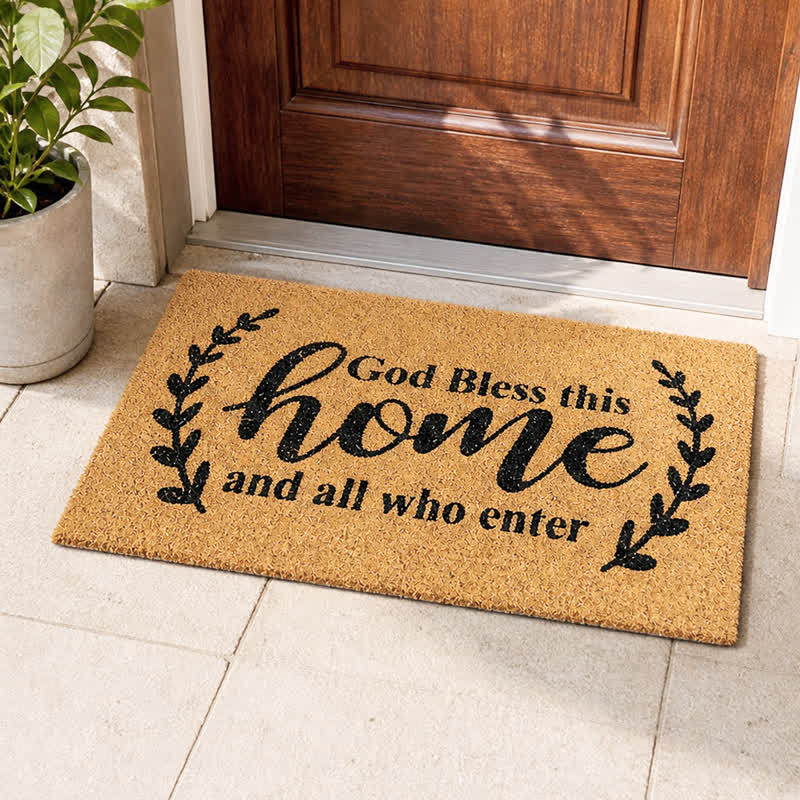 Christianartworkshop Curved Vine “God Bless This Home” Artificial Coir Doormat - image 5