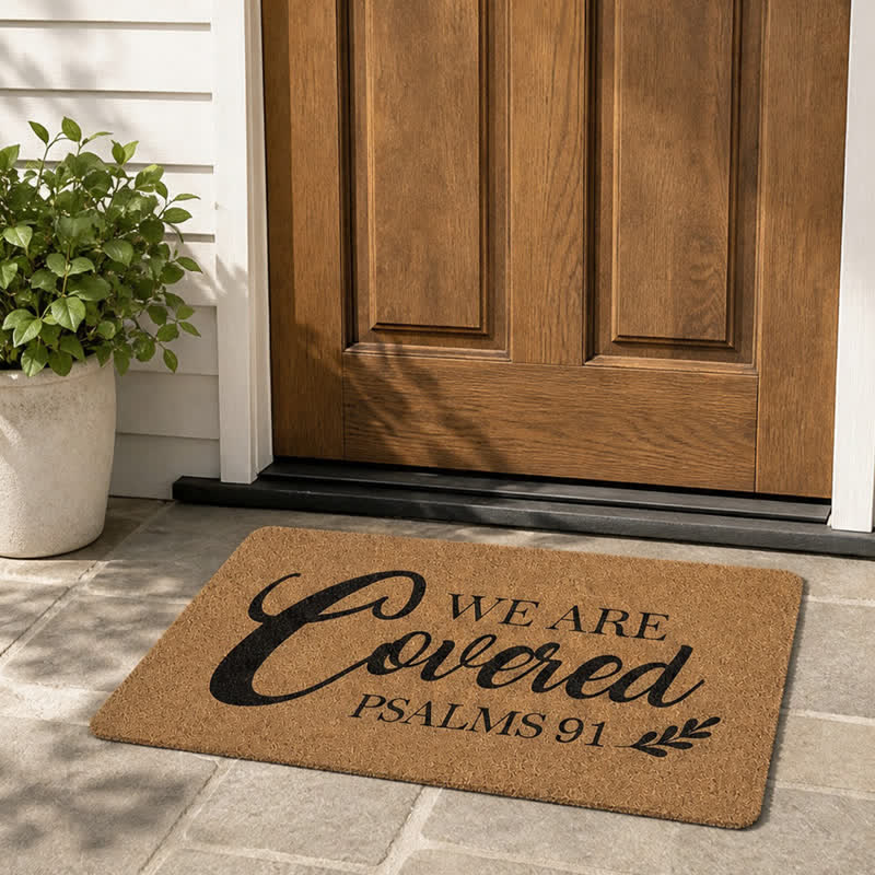 Christianartworkshop Oversized Script Psalms 91 Artificial Coir Doormat - image 1