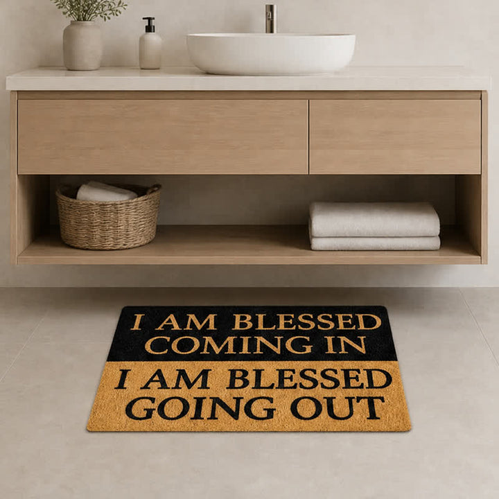 Christianartworkshop Two-Tone Blessed Verse Artificial Coir Doormat - image 5