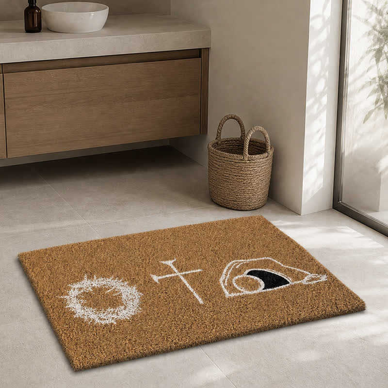 Christianartworkshop Hand-Drawn Sacred Emblem Coir Doormat - image 7