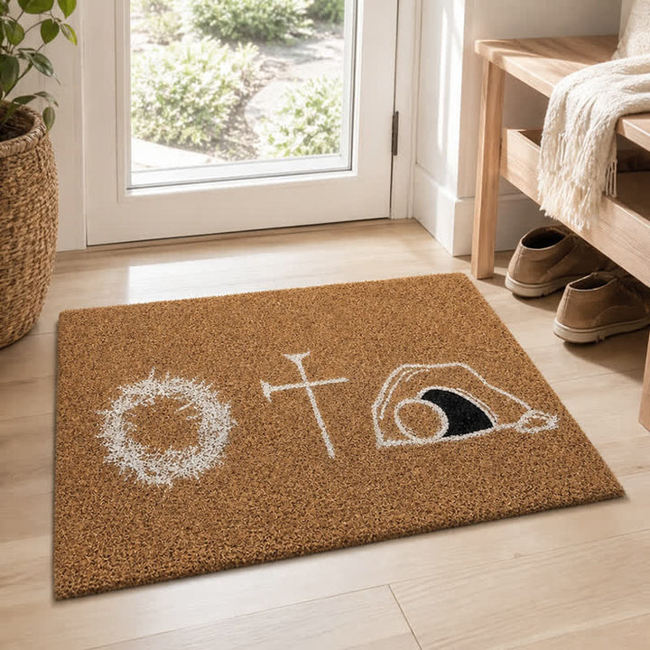 Christianartworkshop Hand-Drawn Sacred Emblem Coir Doormat - image 0