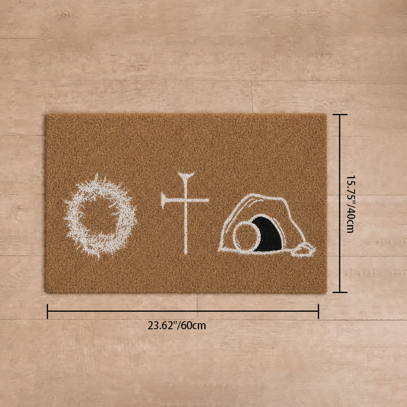 Christianartworkshop Hand-Drawn Sacred Emblem Coir Doormat - 15.75''*23.62''/40*60cm - image 12