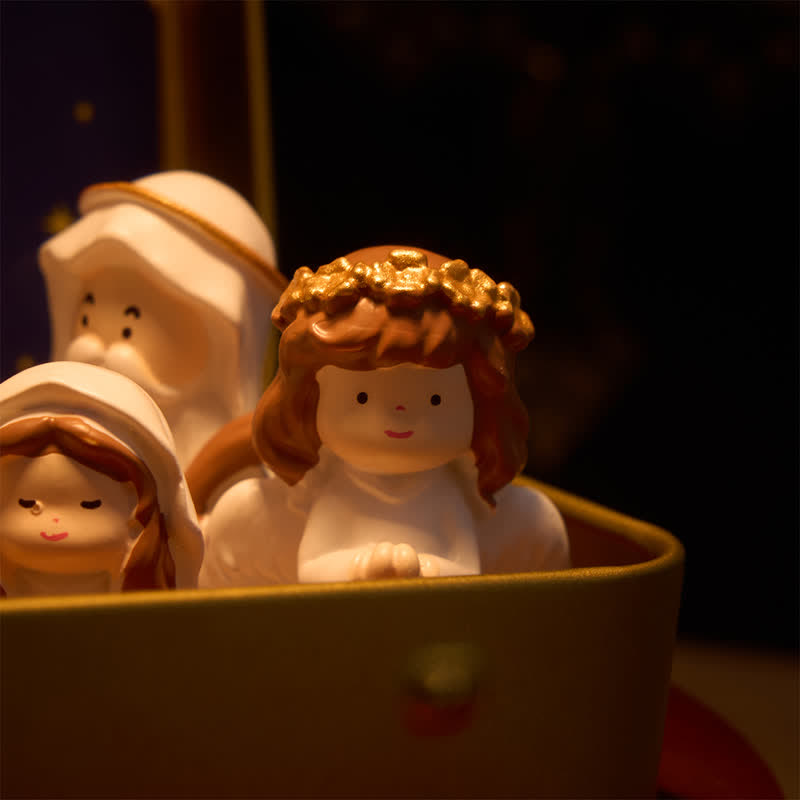 Christianartworkshop Portable Tin Box Nativity Resin Scene: Keepsake of Silent Holy Night - image 5