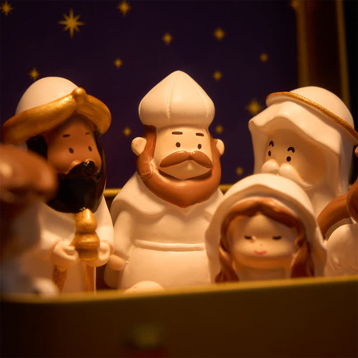 Christianartworkshop Portable Tin Box Nativity Resin Scene: Keepsake of Silent Holy Night - image 6