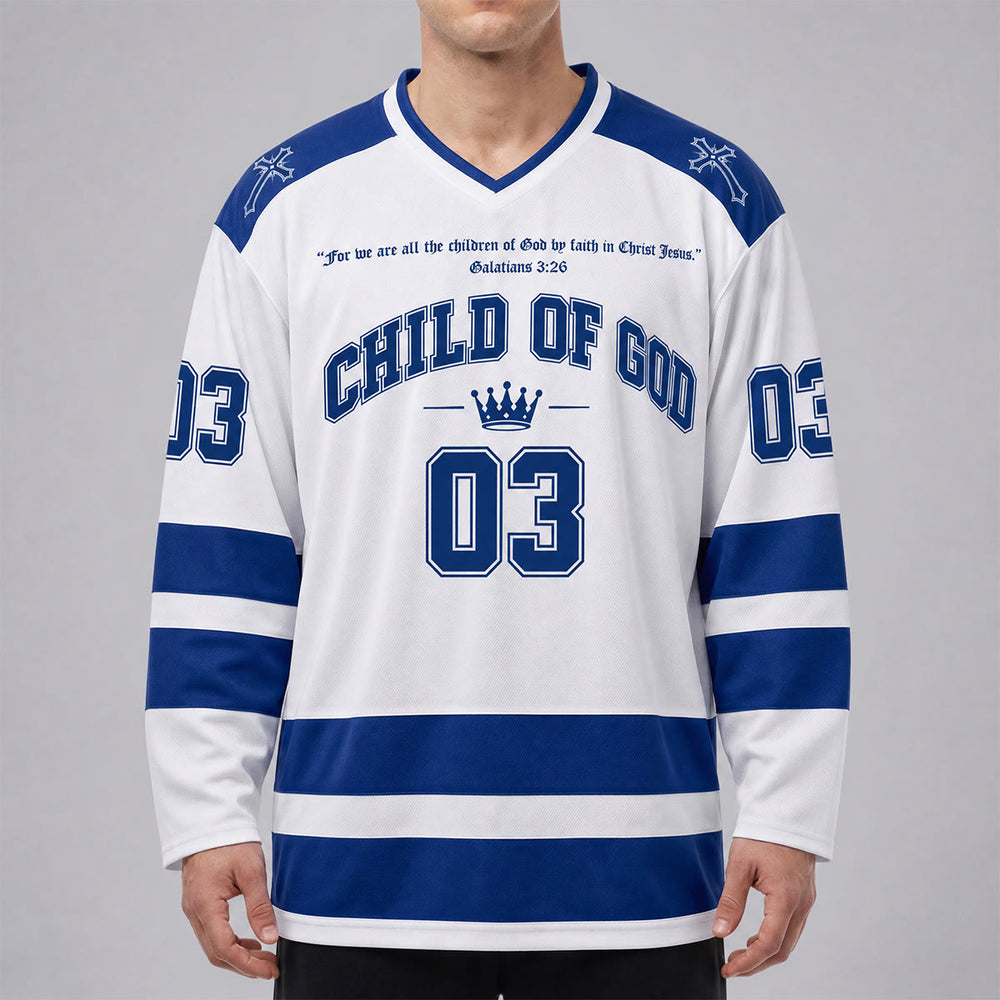 Christianartworkshop Child Of God Jesus Is King Long Sleeve Hockey Jersey - image 1