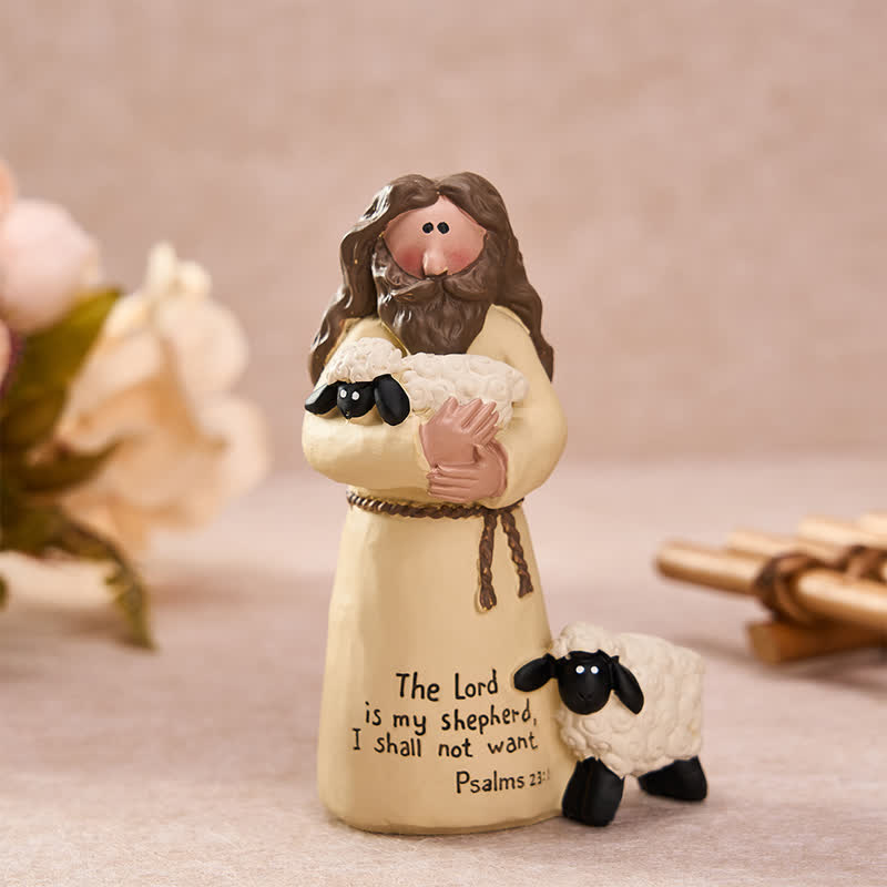 Christianartworkshop Durable Resin Scripture Good Shepherd Jesus Figurine: Vessel of Sacred Serenity - image 1
