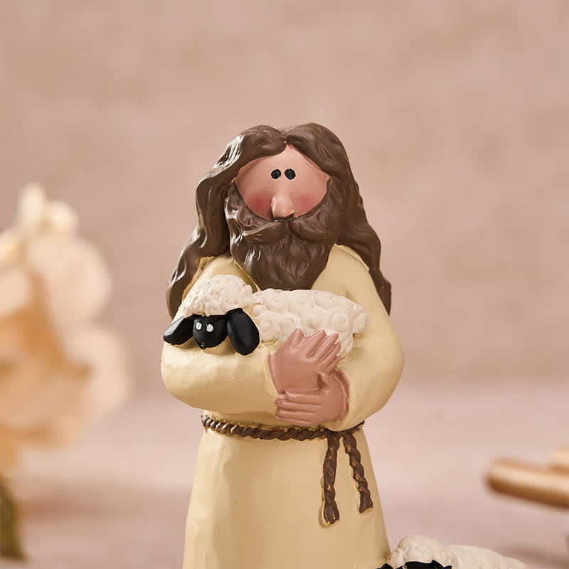 Christianartworkshop Durable Resin Scripture Good Shepherd Jesus Figurine: Vessel of Sacred Serenity - image 2