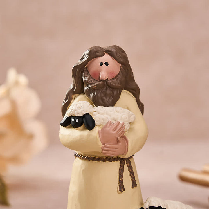 Christianartworkshop Durable Resin Scripture Good Shepherd Jesus Figurine: Vessel of Sacred Serenity - image 2