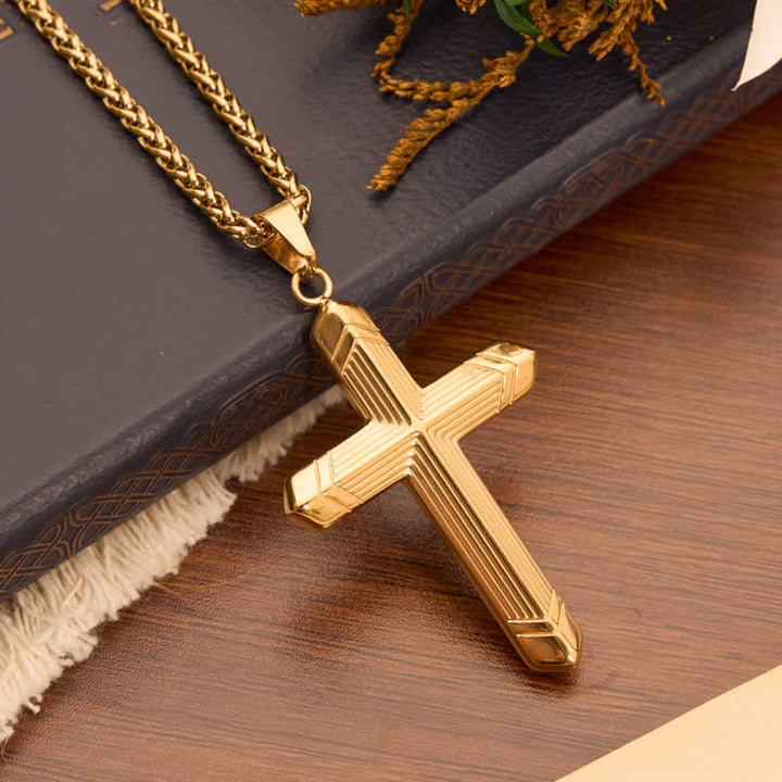 Christianartworkshop Linear Engraved Titanium Cross Pendant: Keepsake of Sincere Devoted Remembrance - image 16