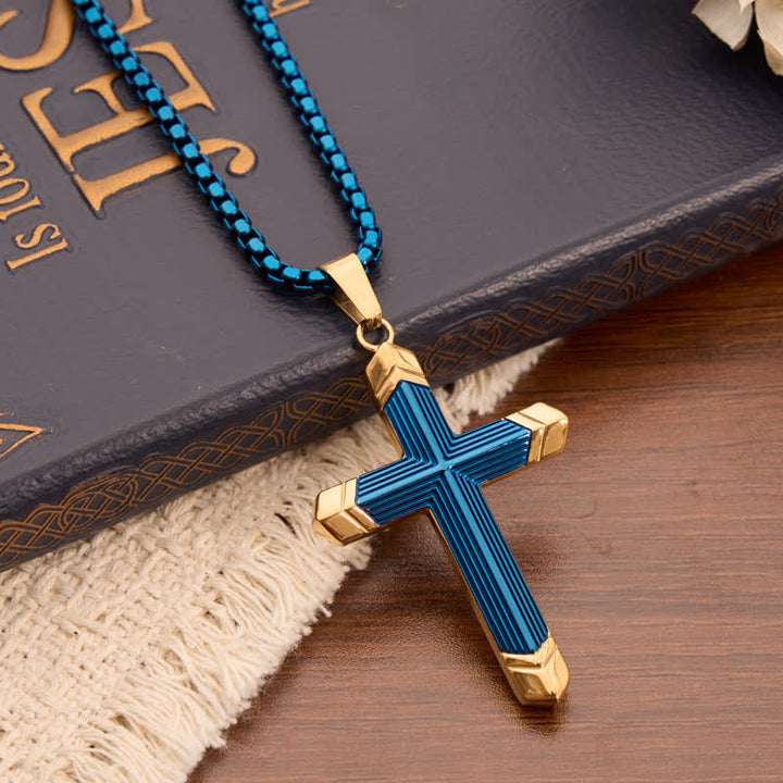 Christianartworkshop Linear Engraved Titanium Cross Pendant: Keepsake of Sincere Devoted Remembrance - image 9
