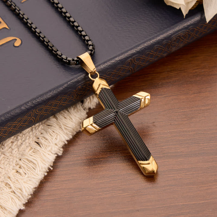 Christianartworkshop Linear Engraved Titanium Cross Pendant: Keepsake of Sincere Devoted Remembrance - image 7
